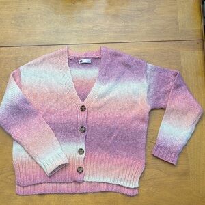 SO Goods For Life Pink and White Gradient Cardigan